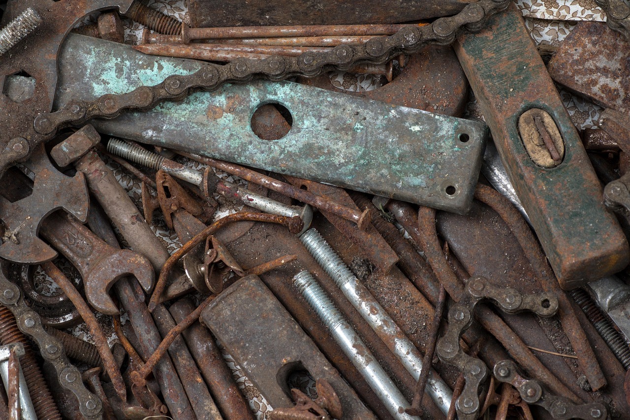 Scrap metal materials including steel and copper